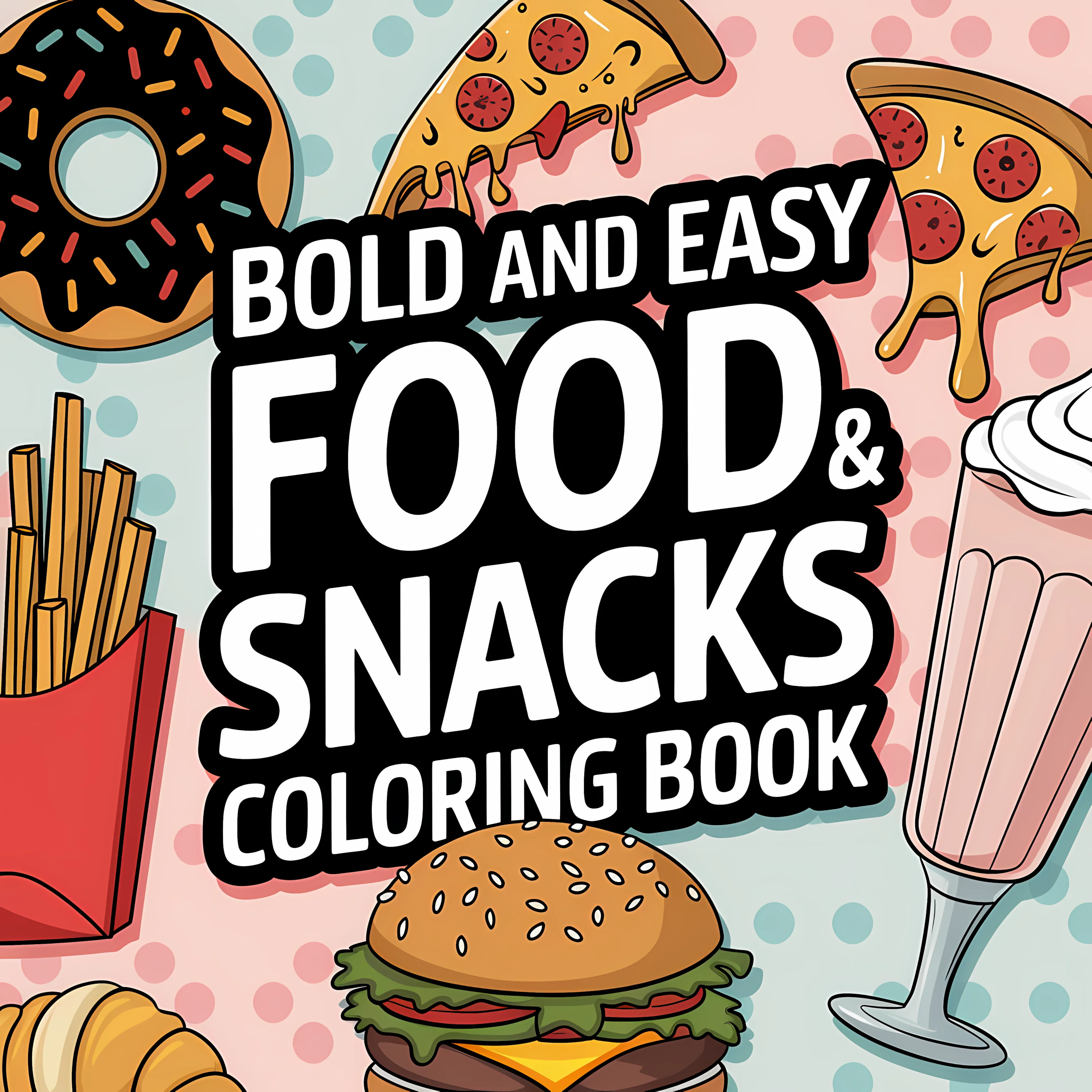 Food Snacks Coloring Book - Kolorowanka dla dorosłych z motywami jedzenia