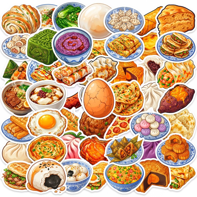 Food Snacks Wholesale - 50 sztuk naklejek z motywami chińskiego