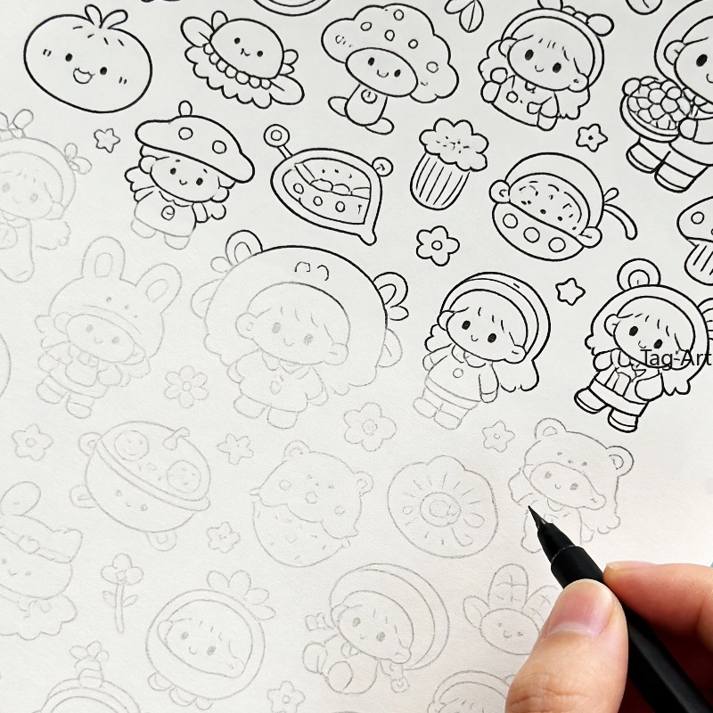 Food Snacks Coloring Book - Książka z rysunkami do rysowania odręcznie,