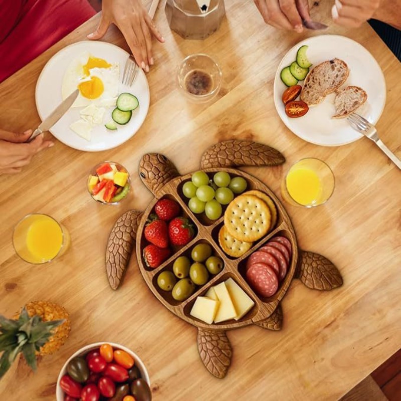 Food Platter Snacks - Drewniana taca w kształcie ośmiornicy, wielofunkcyjny