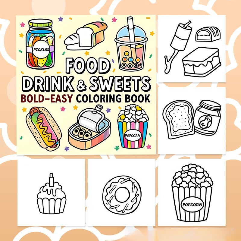 Książeczka do kolorowania dla  – Food Snacks Coloring Book recenzja i cena