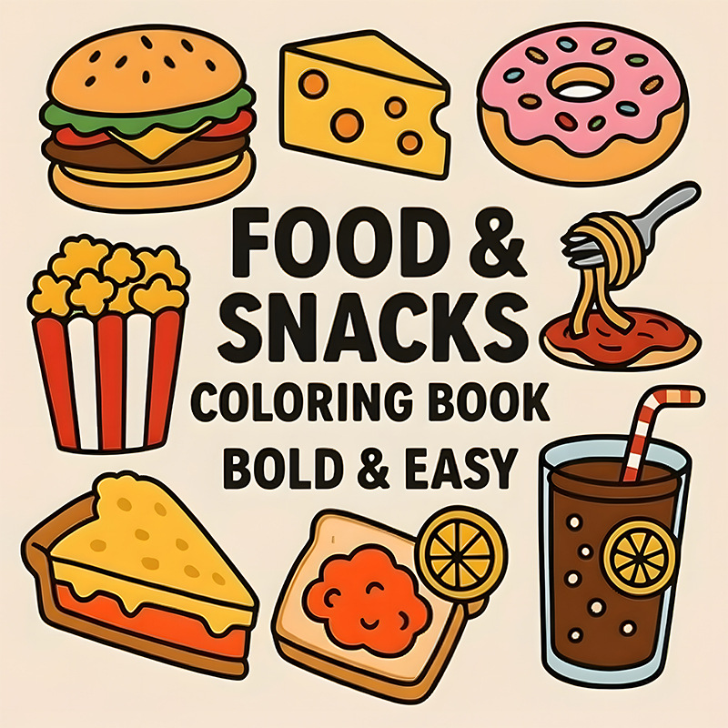 Gruba książka do kolorowania o – Food Snacks Coloring Book recenzja i cena